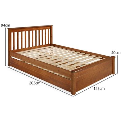Conjunto Cama Casal Inglesa Com Cama Auxiliar Em Madeira Maciça Mv Outlet Mel