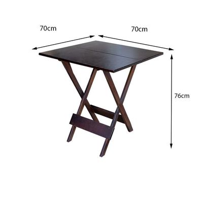 Jogo De Mesa Dobrável Em Madeira Padrão 70X70 C/ 04 Cadeiras - Imbuia - Marrom