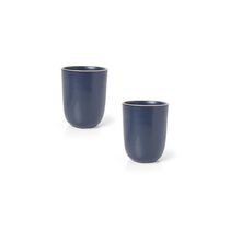 Jogo De Caneca Copa E Cia 2 Peças Vivant Em Cerâmica Azul