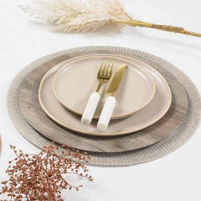 Sousplat Copa E Cia Galles Flat Wood Brown Grey