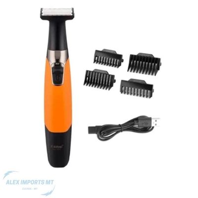 Barbeador Elétrico Kemei Km-1910 Sem Fio Com Acessorios