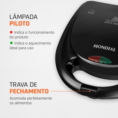 Sanduicheira Mondial Fast Grill e Sandwich S-12 110V