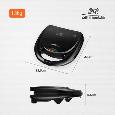 Sanduicheira Mondial Fast Grill e Sandwich S-12 110V