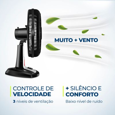 Ventilador de Mesa Mondial Turbo 8 Pás 40 cm Repelente Líquido VTX-40-8P-RL 110V
