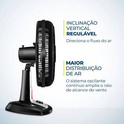 Ventilador de Mesa Mondial Turbo 8 Pás 40 cm Repelente Líquido VTX-40-8P-RL 110V