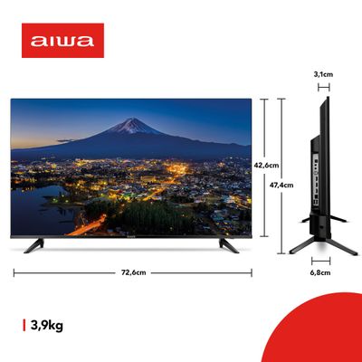 Smart TV AIWA 32” Android HD Borda Ultrafina HDR10 Dolby Áudio AWS-TV-32-BL-02-A Bivolt