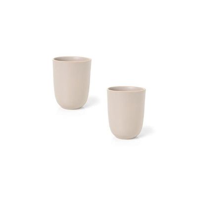Jogo De Caneca Copa E Cia 2 Peças Vivant Em Cerâmica Areia