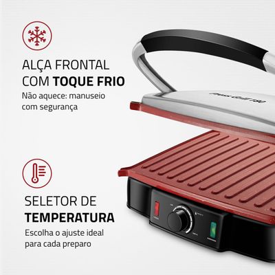 Press Grill Mondial Red Ceramic PG-02 110V