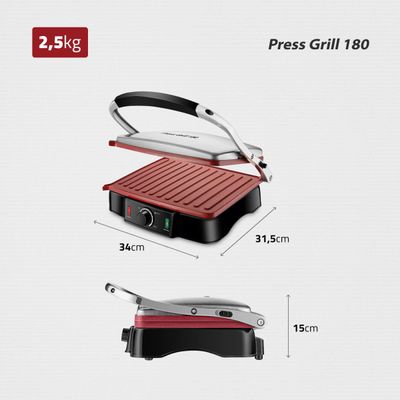 Press Grill Mondial Red Ceramic PG-02 110V