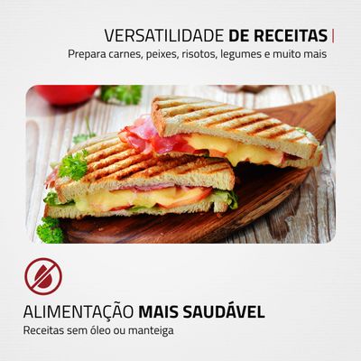 Press Grill Red Ceramic Mondial PG-01-RC 110V