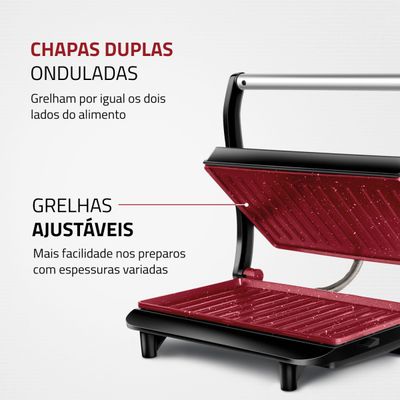 Press Grill Red Ceramic Mondial PG-01-RC 110V