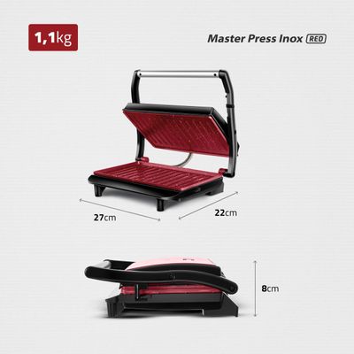 Press Grill Red Ceramic Mondial PG-01-RC 110V