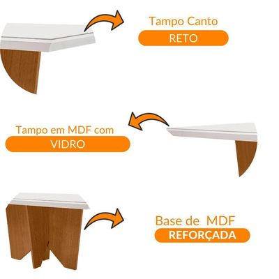 Mesa Para Sala De Jantar Evora 180cm Em Mdf E Vidro Off White/ Imbuia/ Serig. Off