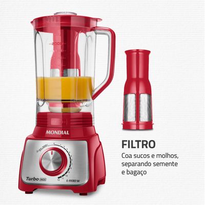 Liquidificador Mondial Turbo Inox 3L L-1100-RI 110V
