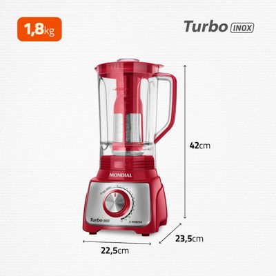 Liquidificador Mondial Turbo Inox 3L L-1100-RI 110V