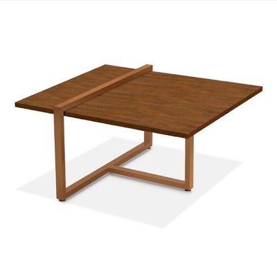Mesa Centro Estilo Industrial Berlin Decorativa Moderna Klm Móveis Imbuia/bronze