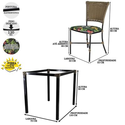 Mesa De Cozinha Cadeiras Gramado Pequi Jogo De Jardim
