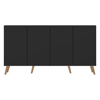 Aparador Buffet 4 Portas Multimóveis V3556 Preto/Natural