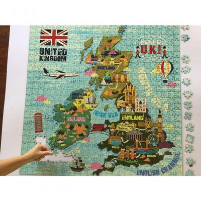 Quebra Cabeça Mapa Do Reino Unido - 78x78cm 676 Peças