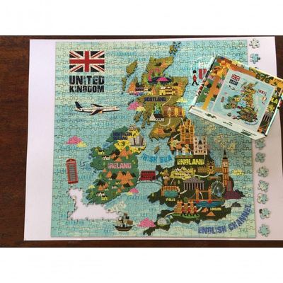 Quebra Cabeça Mapa Do Reino Unido - 78x78cm 676 Peças