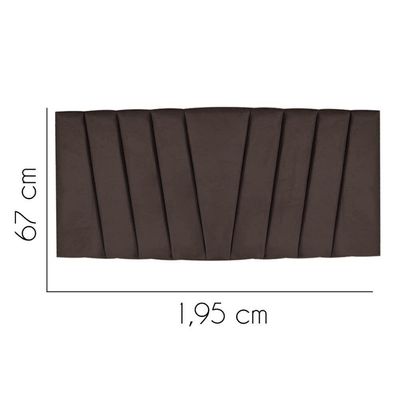 Painel Estofada Bélgica 195cm King Size Para Cama Box Quarto Suede Marrom - Gat Magazine