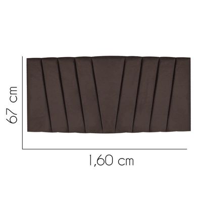 Painel Estofada Bélgica 160cm Queen Size Para Cama Box Quarto Corino Marrom - Gat Magazine
