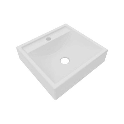 Conjunto de Banheiro Balcão Suspenso BN3607 c/ Cuba Pia BN3600 60cm cor Branco - Tecno Mobili