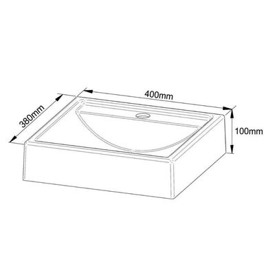 Conjunto de Banheiro Balcão Suspenso BN3601 c/ Cuba Pia BN3600 80cm cor Branco - Tecno Mobili