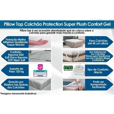 Pillow Top Colchão Solteiro Protection Super Plush Confort (88x188) - Probel