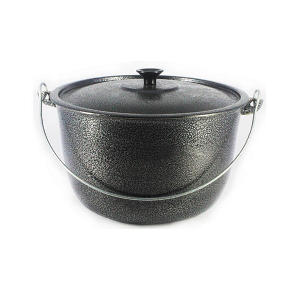 Caldeirão Alumínio Fundido Craqueado Alça Galvanizada 22cm