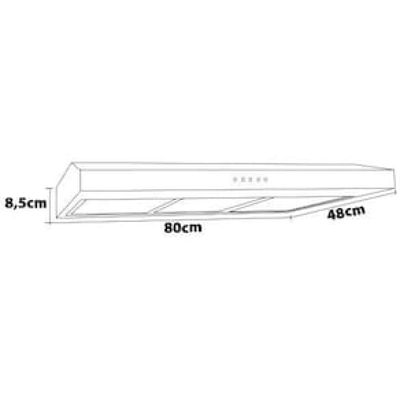 Depurador de Ar Suggar Slim DPS181PT / DPS182PT Preto com 3 Velocidades – 80 cm Preto / 220