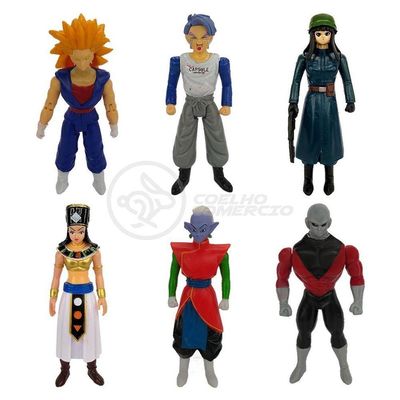 Kit 6 Bonecos Dragon Ball Vegetto Ssj3 Jiren Trunks Kaioshin