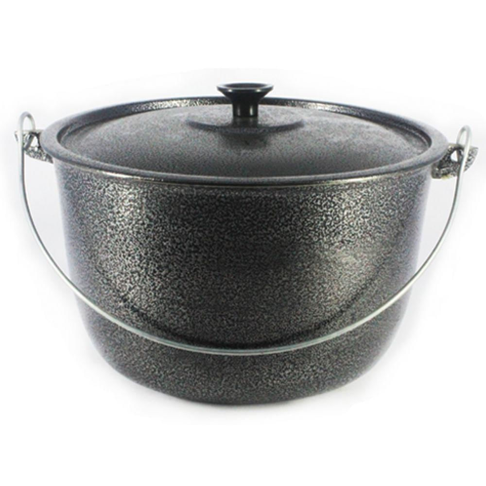Caldeirão Alumínio Fundido Craqueado Alça Galvanizada 24cm