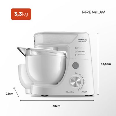 Batedeira Planetária Mondial Premium BP-01P-W 110V