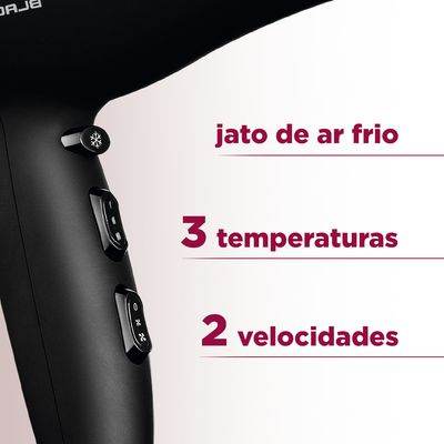 Secador de Cabelos Mondial Power Shine Black SC-13 110V