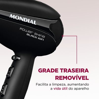 Secador de Cabelos Mondial Power Shine Black SC-13 110V