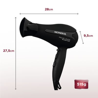 Secador de Cabelos Mondial Power Shine Black SC-13 110V
