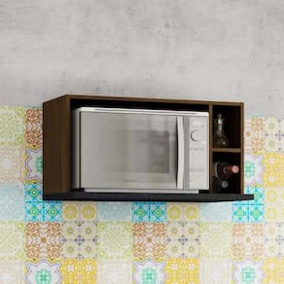 Cozinha Completa Bartira Rubi com 9 Portas, 3 Gavetas e 6 Prateleiras - 280cm de largura Marrom Chocolate