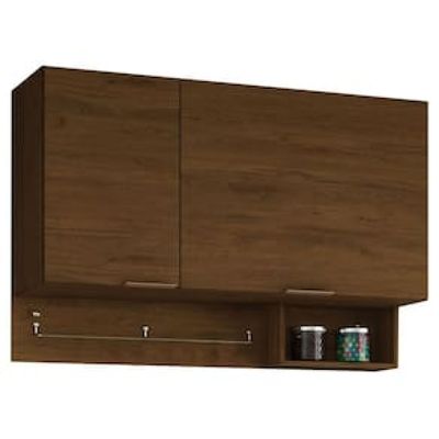 Cozinha Completa Bartira Rubi com 7 Portas e 5 Gavetas - 280cm de largura Marrom