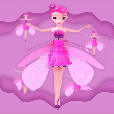 Boneco Princesa Aerocraft Fada Voadora Roxo 19Cm C/ Luz