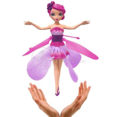 Boneco Princesa Aerocraft Fada Voadora Roxo 19Cm C/ Luz