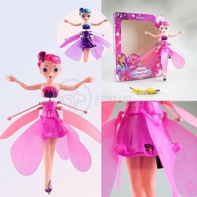 Boneco Princesa Aerocraft Fada Voadora Rosa 19Cm C/ Luz