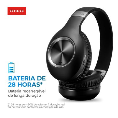 Fone de Ouvido Headphone AIWA HP-02-B BT ANC Alta Definição Bivolt