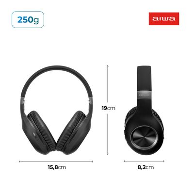 Fone de Ouvido Headphone AIWA HP-02-B BT ANC Alta Definição Bivolt
