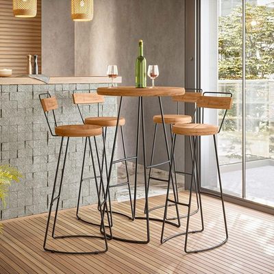 Conjunto Mesa Bistrô Com 4 Banquetas Aérea Gourmet York
