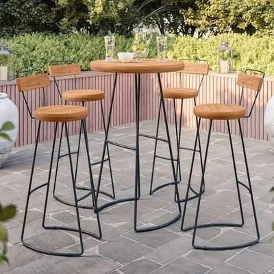 Conjunto Mesa Bistrô Com 4 Banquetas Aérea Gourmet York