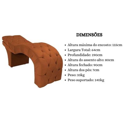 Maca Estética Estofada Reclinável Ergonômica Spa Veludo Yara Cor:terracota