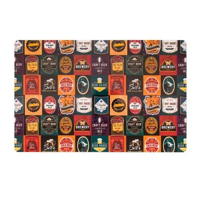 Jogo Americano Copa E Cia 6 Peças Pvc Print Beer Stamps