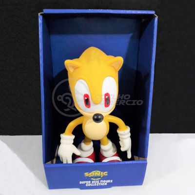 Boneco Action Figure Sonic Amarelo Articulado 23cm