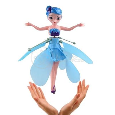 Boneco Princesa Aerocraft Fada Voadora Azul 19Cm C/ Luz